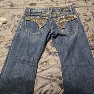 Robin's Jean Blue Bootcut Jeans with Embellished Pockets